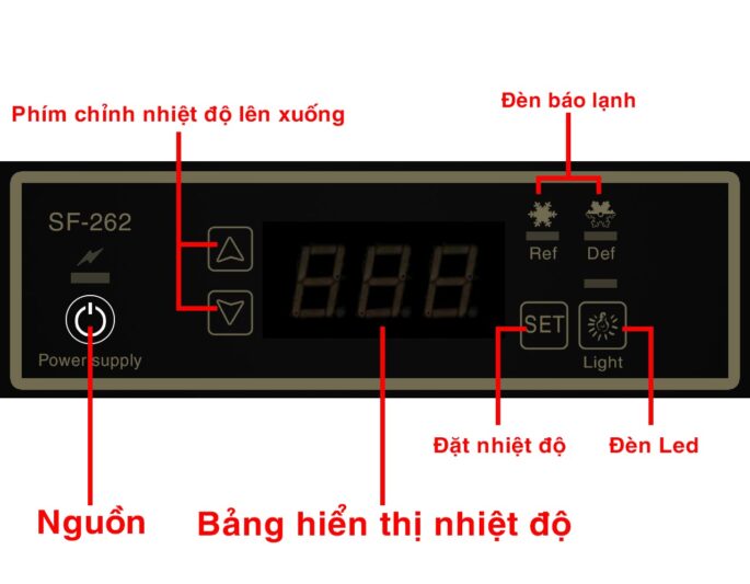 Cách chỉnh nhiệt độ tủ mát Darling 2 cánh mới nhất 1 Bảng điều chỉnh nhiệt độ tủ mát 2 cánh Darling