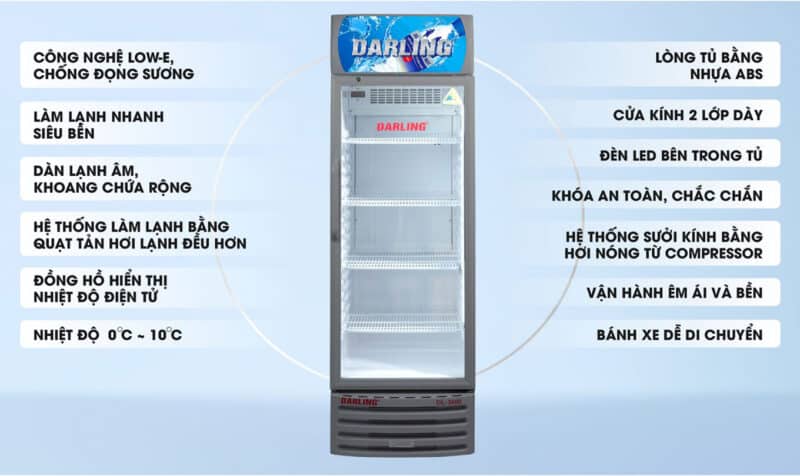 Tủ mát Darling DL-3600A4 360 lít 6 Các tính năng nổi bật của tủ mát Darling DL-3600A4 360 lít chính hãng