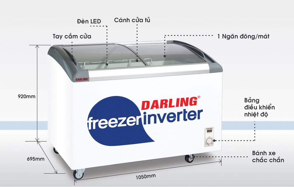Chi tiết kỹ thuật của tủ đông Darling inverter DMF-3579AEKI