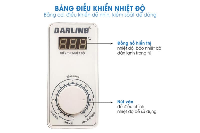 Bảng điều chỉnh nhiệt độ tiện lợi tủ đông Darling inverter DMF-3079AEKI