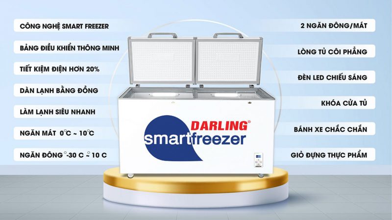 Chi tiết tính năng của tủ đông thông minh Darling DMF 2699WS dung tích 230 lít