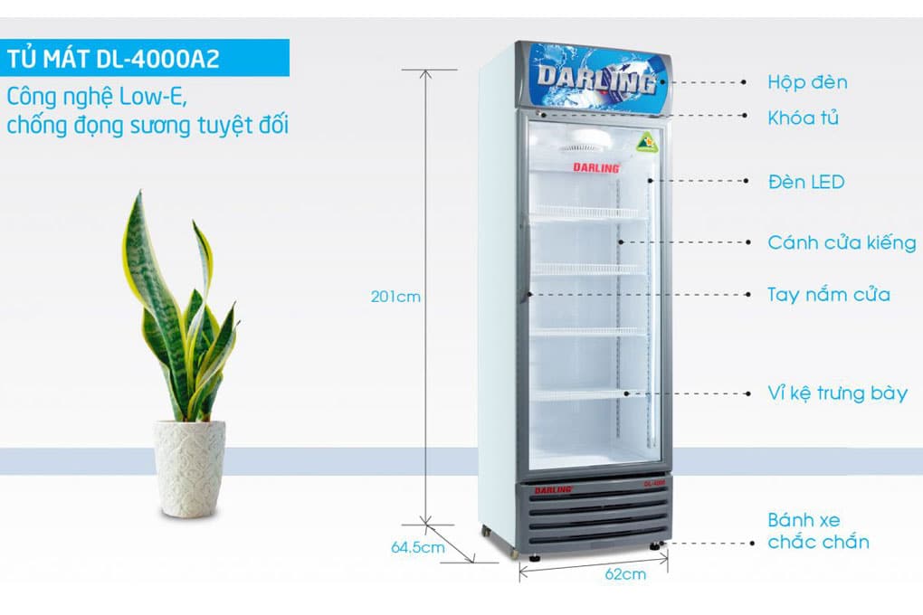 Chi tiết tính năng kỹ thuật của tủ mát Darling DL-4000A2