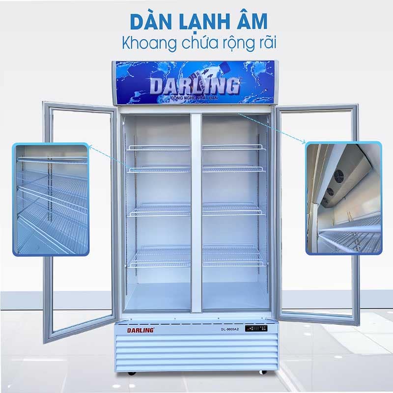 Tủ mát Darling DL-12000A2 có dàn lạnh âm cho khoang chứa đồ rộng rãi